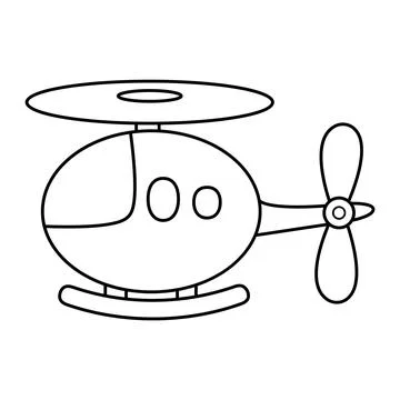Helicopter Outline Vector Illustration Stock Illustration