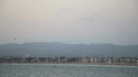 Helicopter Over Los Angeles Stock Footage 38034384