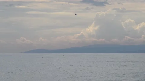 Helicopter over the sea Stock Footage 143454316