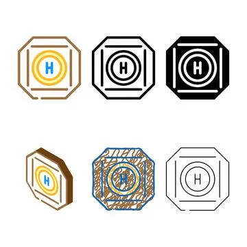 Helicopter pad color icon vector range Stock Illustration
