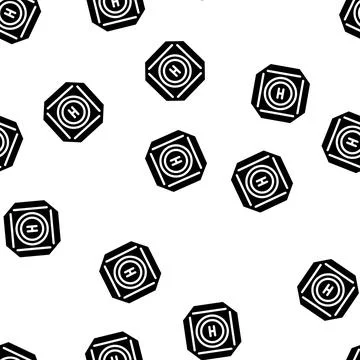 Helicopter pad glyph vector seamless pattern Stock Illustration