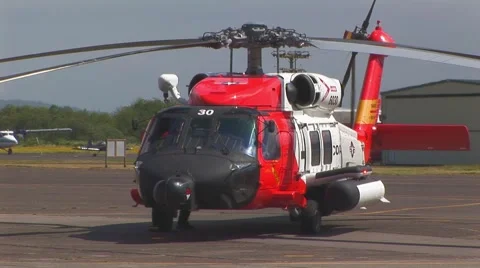 Helicopter parked Stock Footage 61894316