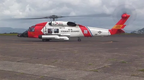 Helicopter parked full side view Stock Footage 61894199