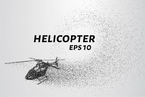 The helicopter of the particles. The helicopter breaks down into small molecu Stock Illustration