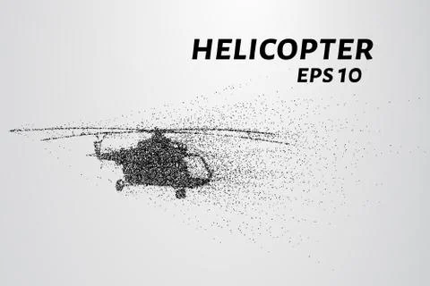 The helicopter of the particles. The helicopter disintegrated into tiny molec 스톡 일러스트
