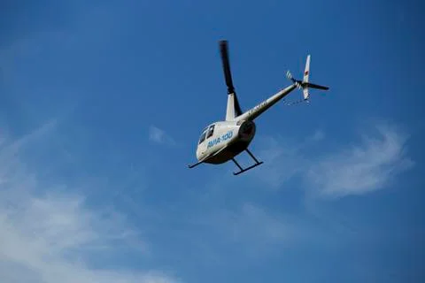 Helicopter in peacetime. Stock Photos