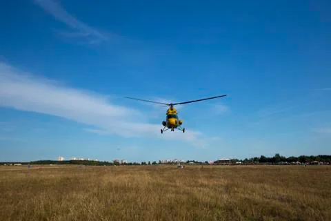 Helicopter in peacetime. Stock Photos