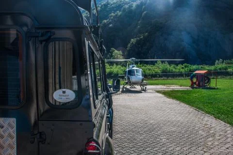 Helicopter Pick up Foto stock