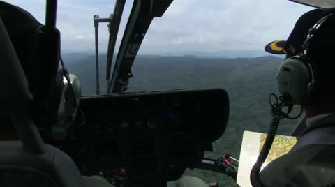 HELICOPTER PILOT COCKPIT FLIGHT PERSPECTIVE Stock Footage 29157126