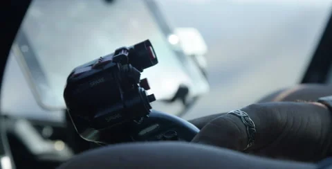 Helicopter pilot hand on the joystick. Close up on hand. Male hand Stock Footage 64451303