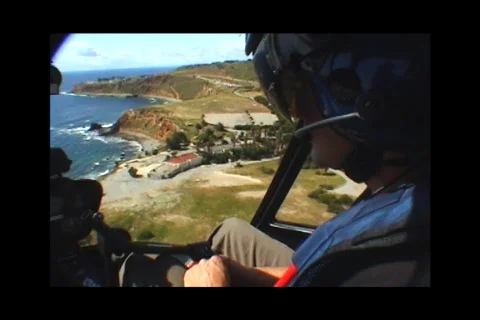 Helicopter pilot inside cockpit Stock Footage 567360