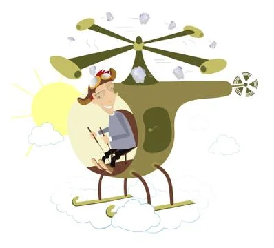 Helicopter, pilot isolated Stock Illustration