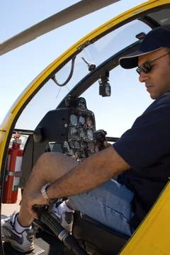 Helicopter pilot Stock Photos