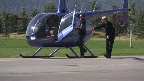 Helicopter Private AirPark Mountains Bundle 1 - 3840 x 2160- Stock Footage 221386247