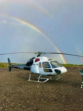 Helicopter Rainbow 写真素材