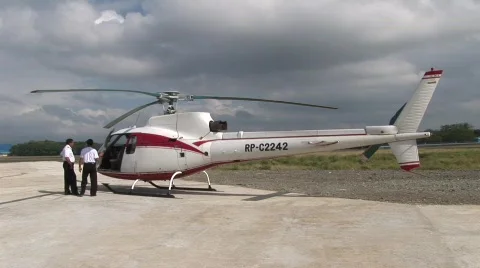 Helicopter ready for takeoff Stock Footage 501696
