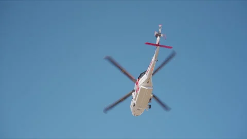 A Helicopter Response to the Malibu Fire Incident in Los Angeles 2025 Stock Footage 297712658