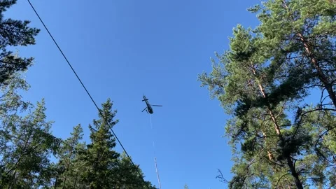 Helicopter ride and work force. Stock Footage 286251462