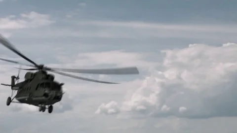 Helicopter Rises Stock Footage 78534577