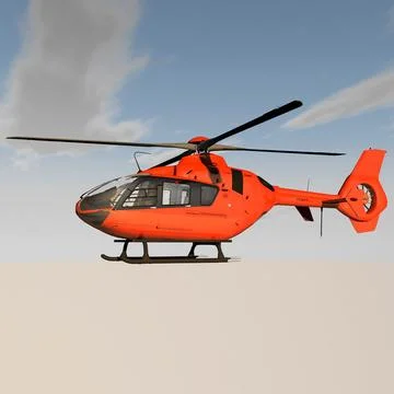 Helicopter With Rotating Blades 3D Model