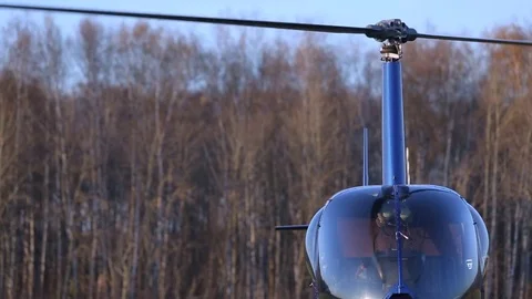 Helicopter with rotating propeller Stock Footage 70858497