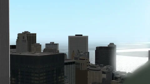 Helicopter Rotation Around CG World Trade Center  Stock Footage 58480412