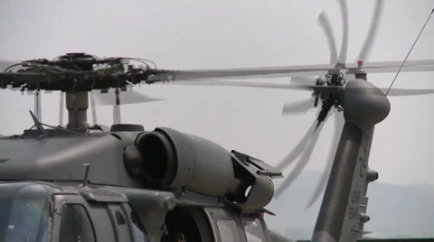 Helicopter rotor close up at Pacific Thunder military aircraft exercise Stock Footage 38421698
