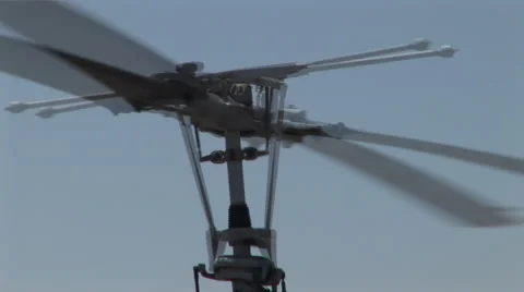 Helicopter rotor spinning pull to medivac ready to take off Stock Footage 45589898