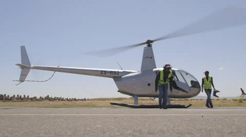 Helicopter on runway Stock Footage 25506696
