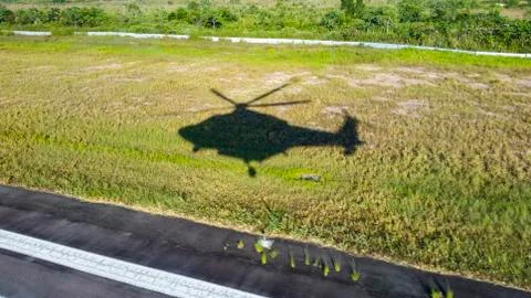 Helicopter shadow. Stock Photos