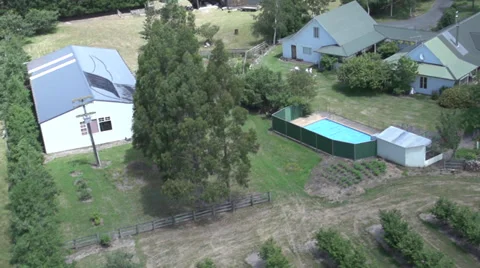 Helicopter Shot of a Farm Stock Footage 34248301