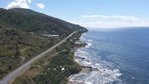 Helicopter shot of the Turkish Rivera in summer. Stock Footage 129733445