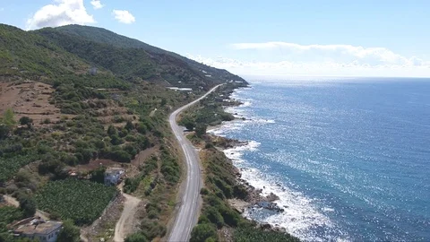 Helicopter shot of the Turkish Rivera in summer. Stock Footage 129733447