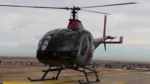 Helicopter shutting down Stock Footage 81111008