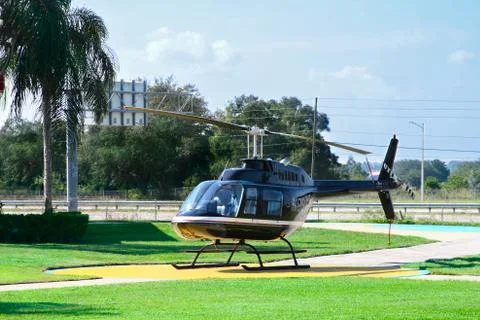 Helicopter for sightseeing flight Stock Photos