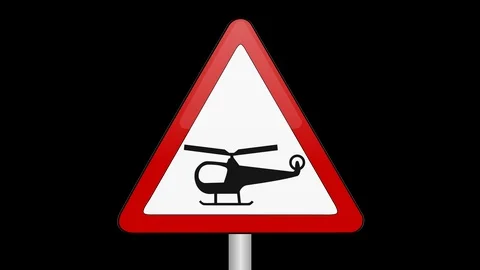 Helicopter Sign Up And Down Alpha Channel Stock Footage 99285993