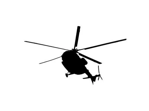 Helicopter silhouette on a white background Stock Illustration