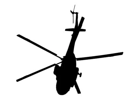 Helicopter silhouette on a white background Illustrazione stock