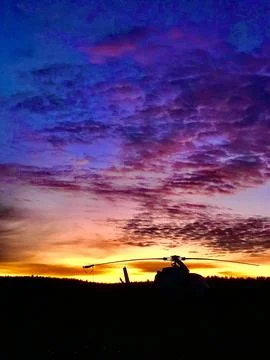 Helicopter Silhouettes 写真素材