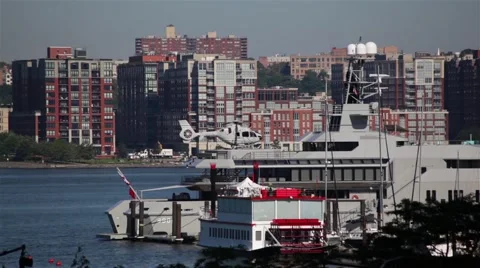 Helicopter Sits On A Ship HD Stock-Footage 65094982