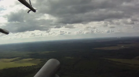 Helicopter in sky Stock Footage 44372572