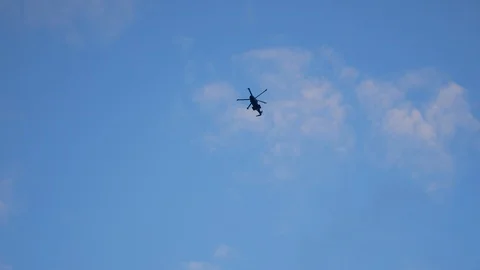 Helicopter in the sky Stock Footage 105363609