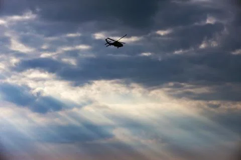 Helicopter in the sky Stock Photos