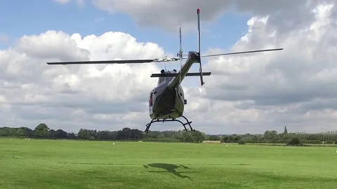 The Helicopter in Slow Motion Stock Footage