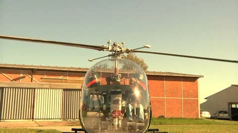 Helicopter - Slowmotion - Take off and fly over 動画素材 8918565
