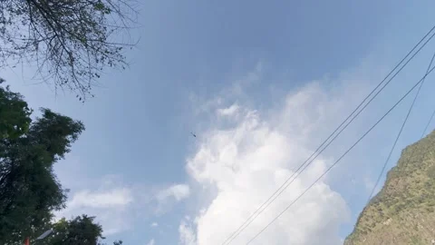 Helicopter Soaring Over Sonprayag | Kedarnath Dham Yatra Journey Stock Footage 324864381