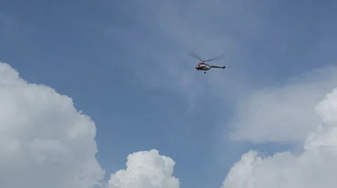 Helicopter spinning in place Stock Footage 40272080