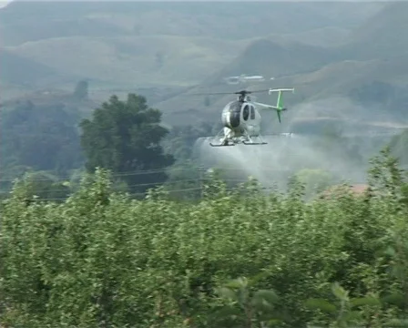 Helicopter spraying Stock Footage 135561