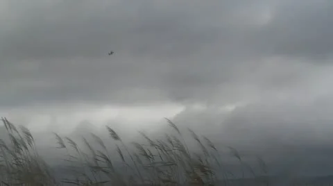 Helicopter in stormy sky 動画素材 15138506