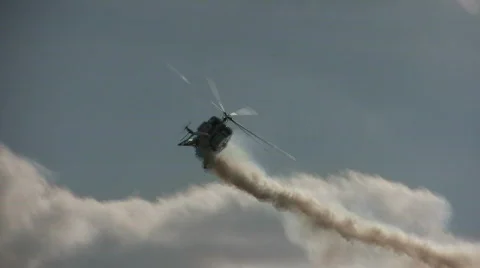 Helicopter stunt Stock Footage